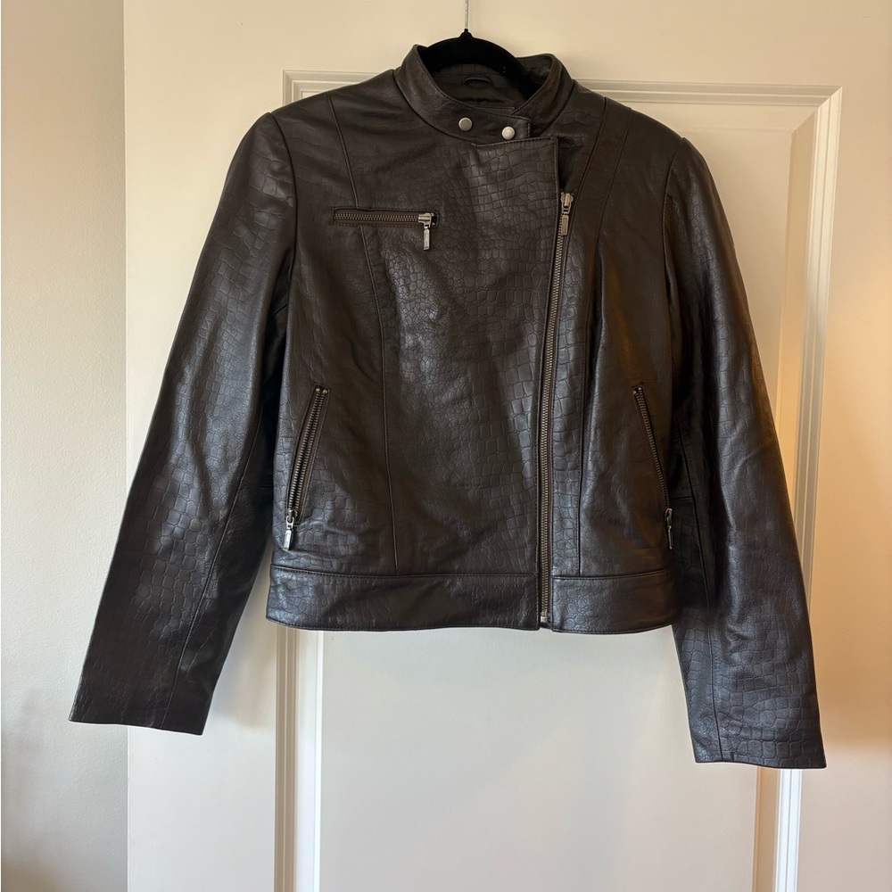Women's Classic Dark Brown Leather Jacket